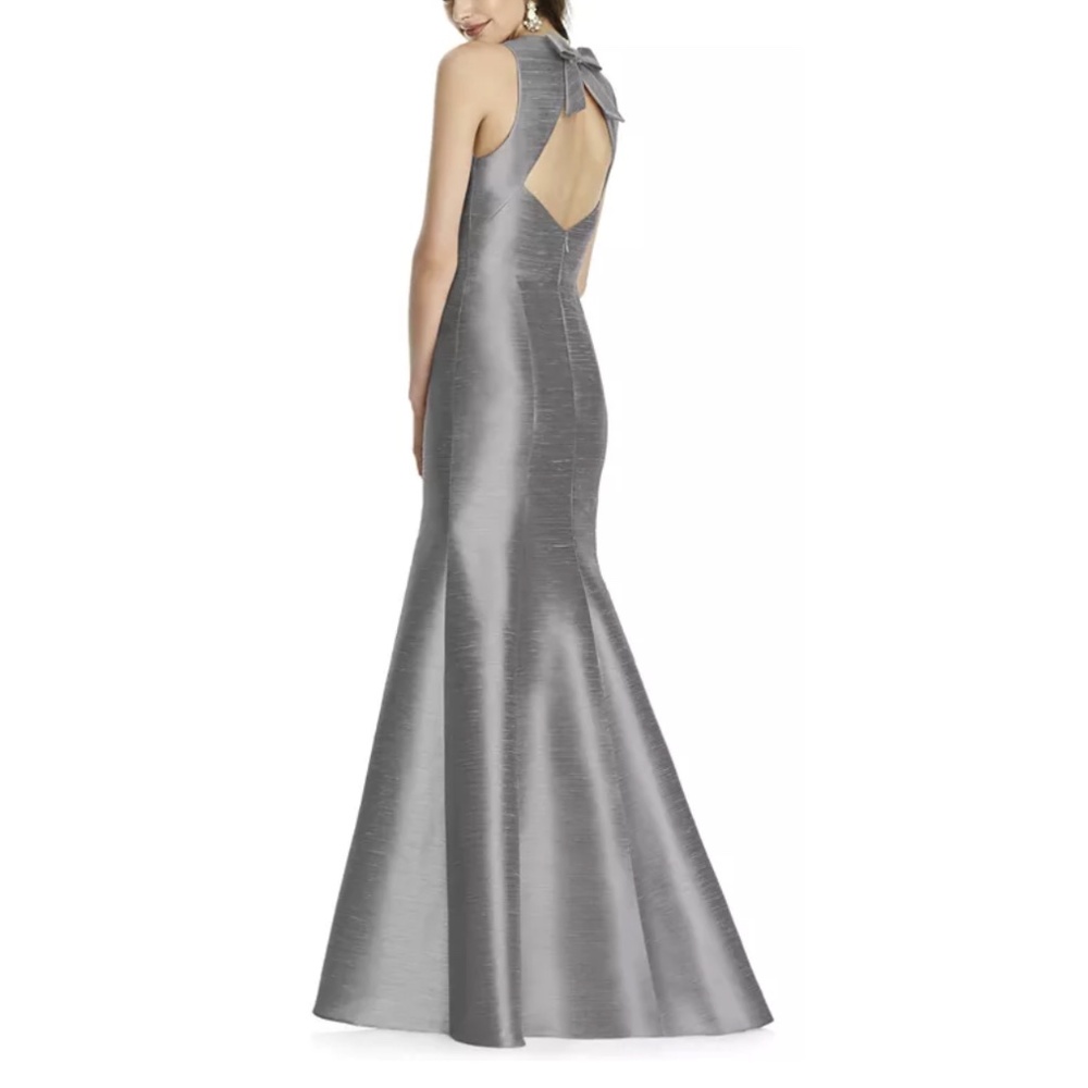 NEW Alfred Sung Dupioni D734 Sleeveless Back Bow Dress Size 2